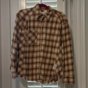 BDG Brown Plaid Button Down Shirt